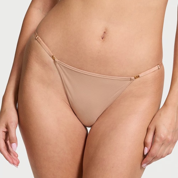 Victoria's Secret Love Cloud Smooth Adjustable String Bikini Panty Praline S NEW - Picture 1 of 4